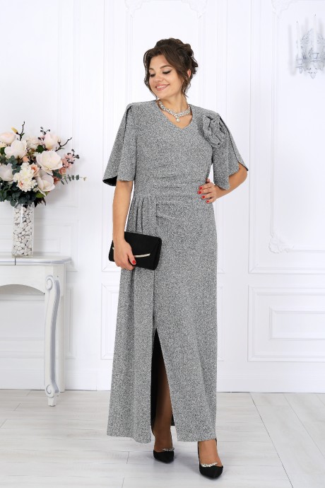 Вечернее платье NINELE 7509 серебро размер 46-58 #5