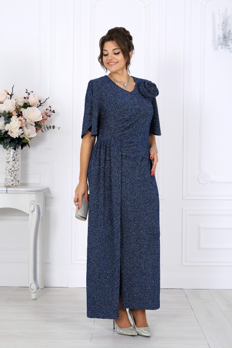 Вечернее платье NINELE 7509 синий размер 46-58 #5