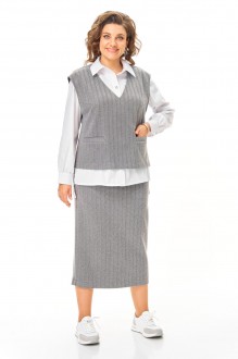 Юбочный костюм Vi Oro 1249 тройка серый