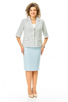 Юбочный костюм Vi Oro 1247 двойка голубой, однотон