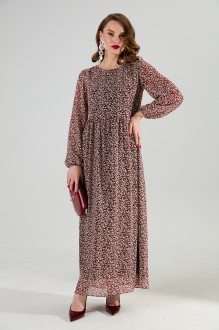 Платье NikVa н801 -9 листья бургунди