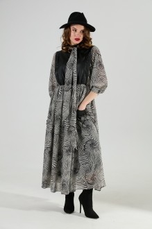 Платье NikVa н1010 -1а черно-белый