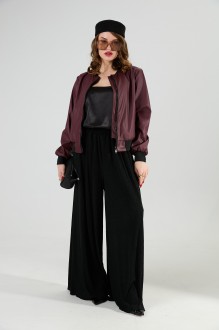 Брючный костюм NikVa н1011 -1 тройка бордо, черный