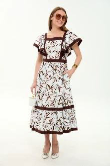 Платье NikVa н984 -4 листья мультиколор