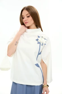 Джемпер (кофта) NikVa н923 -10 молочный, голубой