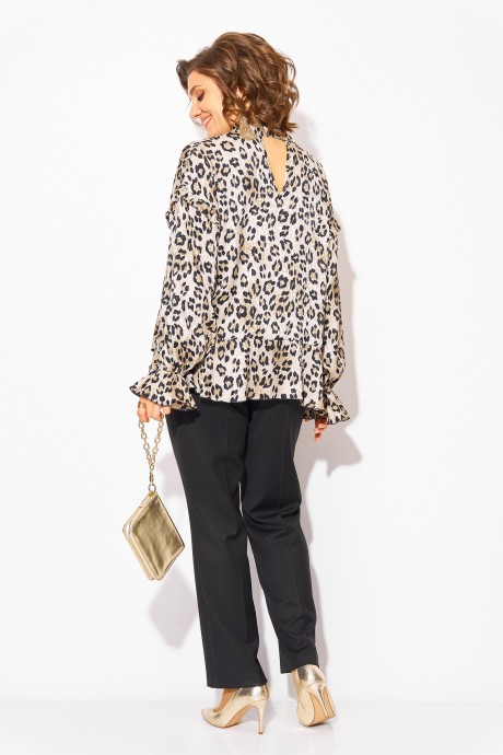 Блузка LILIANA М 1489 леопард размер 50-56 #8