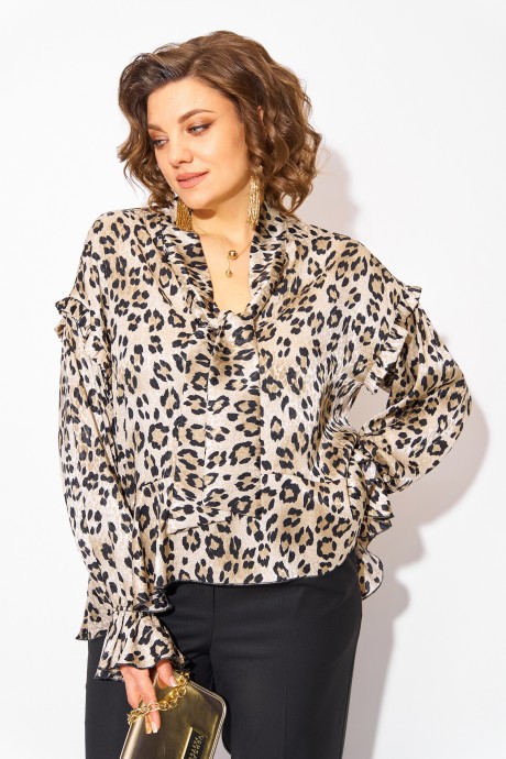 Костюм/комплект LILIANA М 1489БрПн двойка леопард размер 50-56 #6