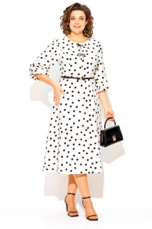 Платье LILIANA М1511 Л белый горох