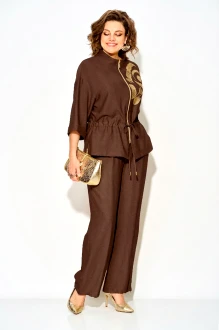 Брючный костюм LILIANA М1527 двойка шоколад