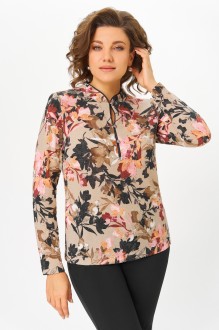 Блузка Дали 4068 .1 бежевый, цветы #1