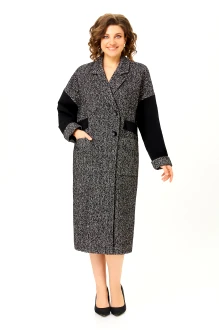 Пальто Дали 5829 серо-черное