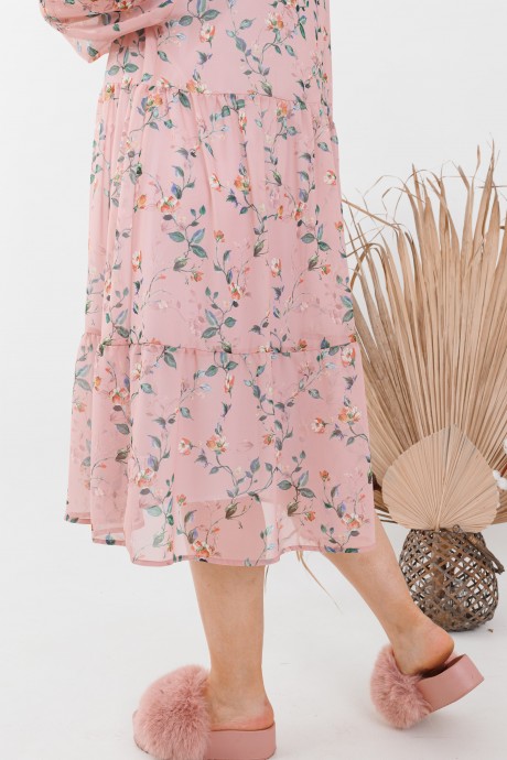 Платье Ликвидация Anelli 1031 розовый цветы размер 58 #5