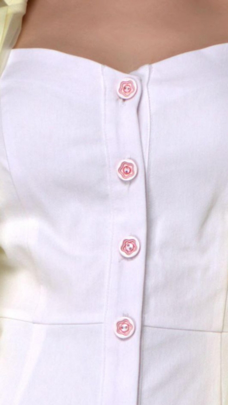 Ликвидация Anelli 528 белый с белыми пуговицами #2