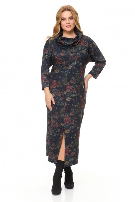 Платье Ликвидация Michel Chic 2145 графит,цветы размер 58 #2