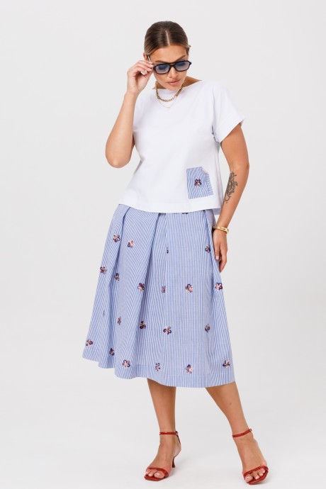 Костюм/комплект Ликвидация Anastasia м-1248.1 двойка белый, синий размер 52 #5