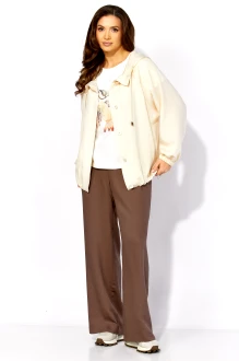 Брючный костюм Распродажа ТAиЕР 1431 тройка молочный, шоколад