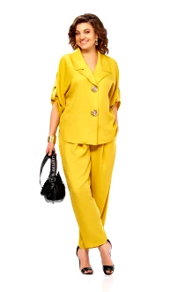 Брючный костюм Распродажа Ольга Стиль С1013 горчичный