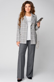 Брючный костюм Распродажа FITA 1487 тройка бежево-серый