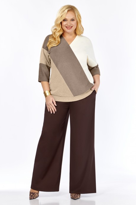 Костюм/комплект Bagira 1079 двойка коричневый, бежевый размер 56-60 #1