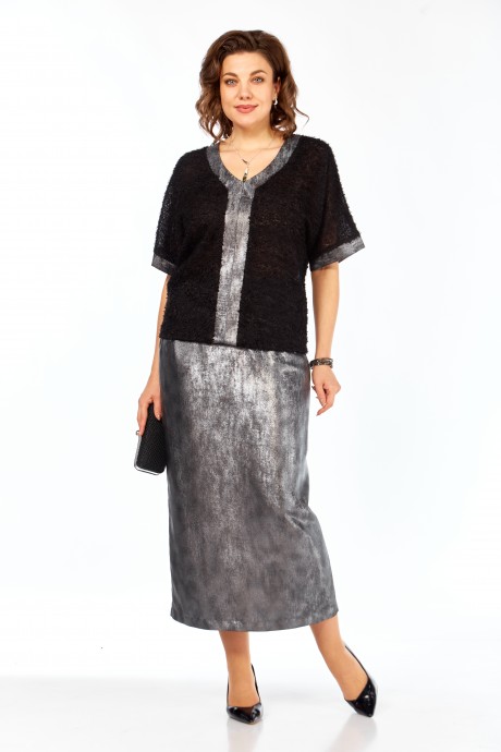 Костюм/комплект Bagira 1068 двойка черный, серебро размер 50-54 #1