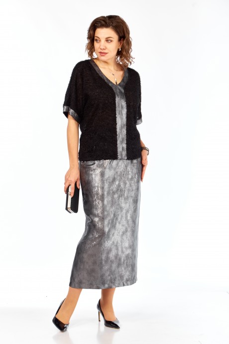 Костюм/комплект Bagira 1068 двойка черный, серебро размер 50-54 #2