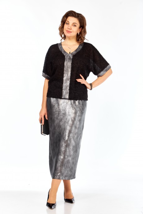 Костюм/комплект Bagira 1068 двойка черный, серебро размер 50-54 #3