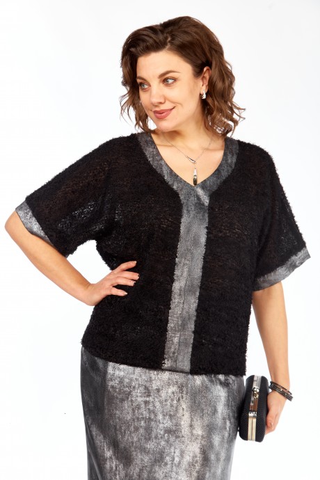 Костюм/комплект Bagira 1068 двойка черный, серебро размер 50-54 #4