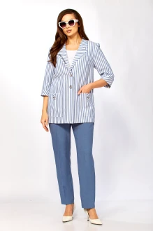 Брючный костюм Тэнси 371 тройка джинсовый, белый