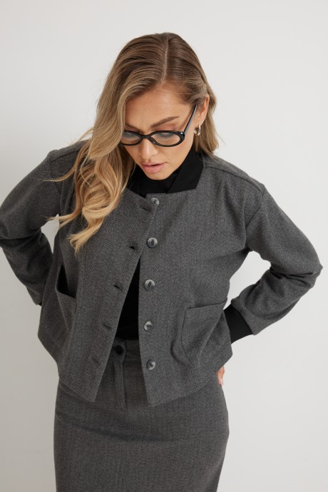 Жакет (пиджак) Mirolia 1273 серая ёлочка размер 46-54 #2