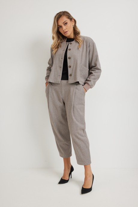 Жакет (пиджак) Mirolia 1273 коричневая ёлочка размер 46-54 #3