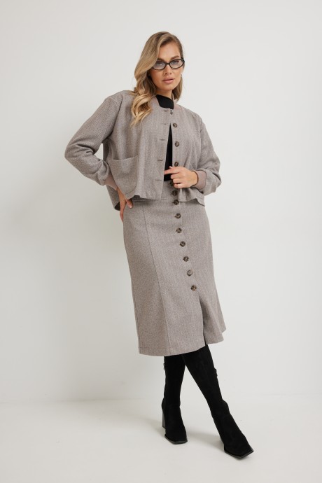 Жакет (пиджак) Mirolia 1273 коричневая ёлочка размер 46-54 #7