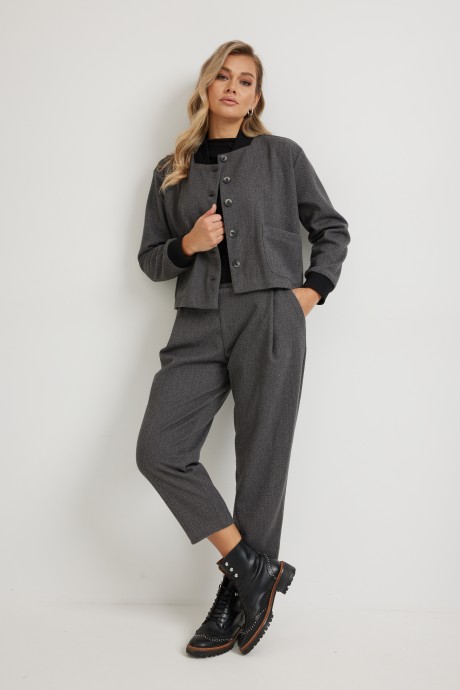 Брюки Mirolia 1275 серая ёлочка размер 46-54 #4