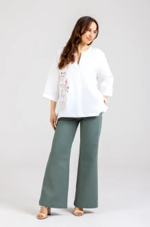 Брючный костюм Mirolia 1293+1257 Белый, Олива