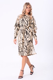 Платье Bazalini 5080 молочный, черный принт