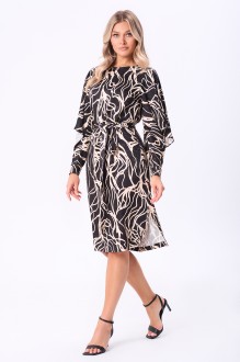 Платье Bazalini 5080 черный, белый принт