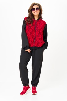 Спортивный костюм SolomeaLux 946/449В двойка черный с красным #1