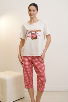Пижама Купалинка 649716 экрю/клетка