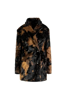 Пальто Elema 9-2023 чёрный принт