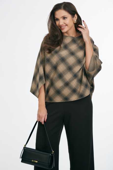 Блузка AXXA 152 коричневый размер 48-54 #1