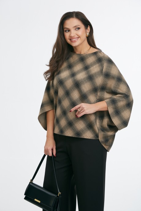 Блузка AXXA 152 коричневый размер 48-54 #2