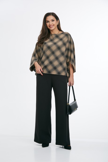 Блузка AXXA 152 коричневый размер 48-54 #4