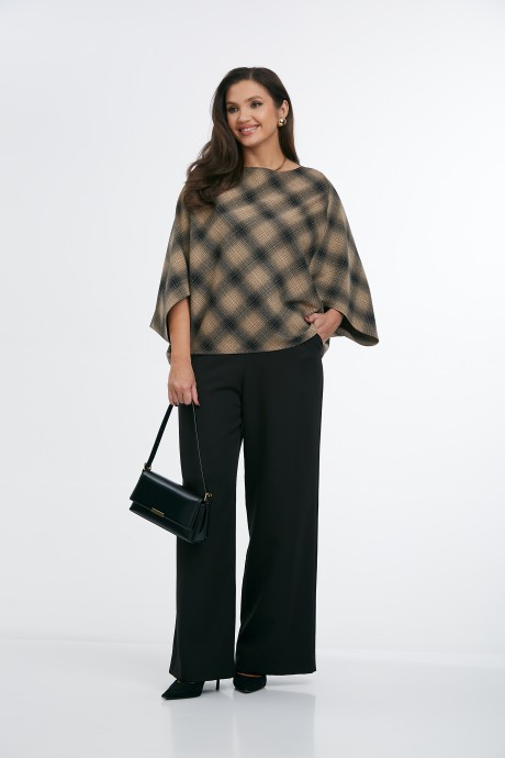 Блузка AXXA 152 коричневый размер 48-54 #5