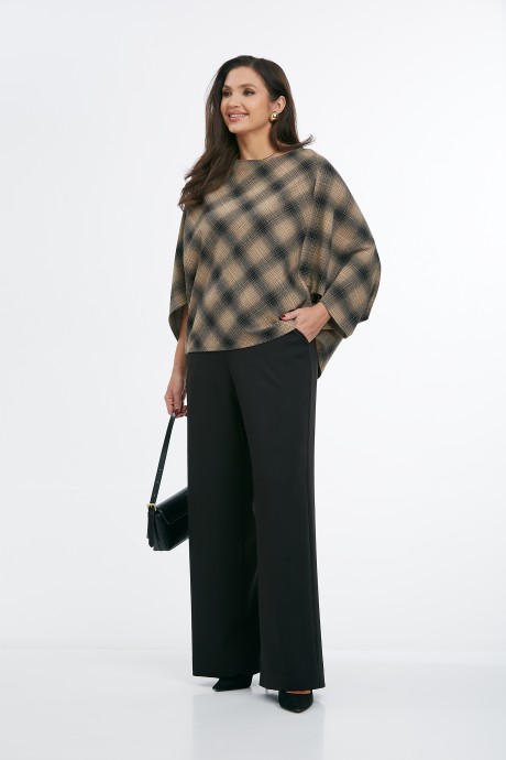 Блузка AXXA 152 коричневый размер 48-54 #7