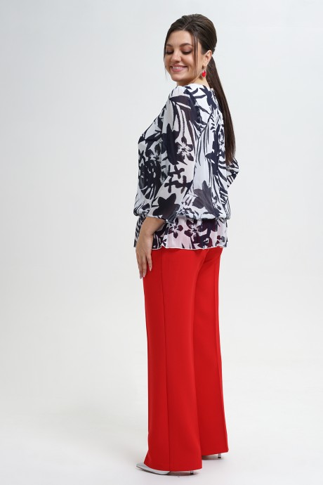Костюм/комплект ALANI COLLECTION 2296 синие цветы, красный размер 48-60 #6
