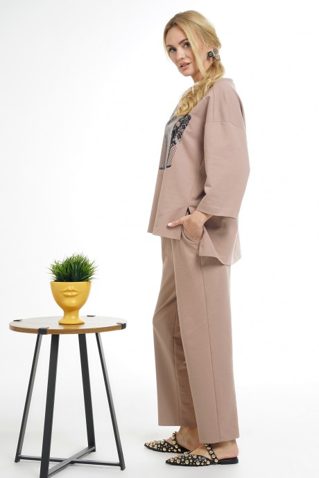Костюм/комплект ALANI COLLECTION 2330 двойка бежевый размер 46-50 #6