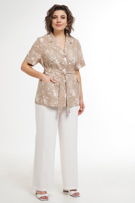 Костюм/комплект ALANI COLLECTION 2337 двойка белый, бежевый размер 54-60 #3