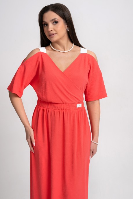 Платье ALANI COLLECTION 2356 коралл размер 44-52 #6