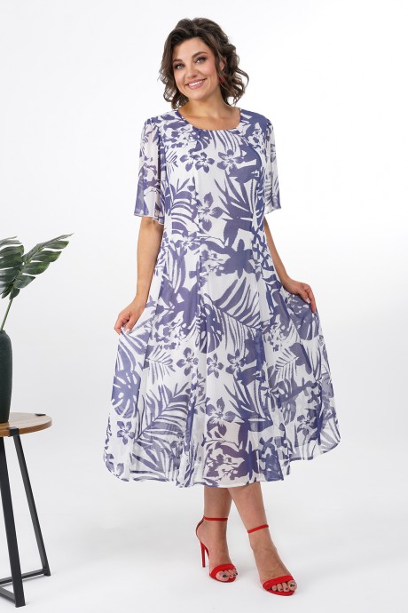 Платье ALANI COLLECTION 2373 синий с белым размер 52-58 #2