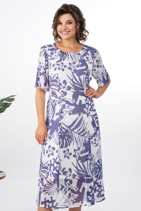 Платье ALANI COLLECTION 2373 синий с белым размер 52-58 #6