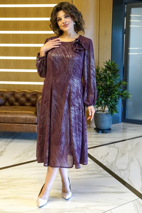 Вечернее платье ALANI COLLECTION 2380 бордо с напылением размер 52-58 #3